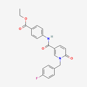 molecular formula C22H19FN2O4 B14971305 Ethyl 4-(1-(4-fluorobenzyl)-6-oxo-1,6-dihydropyridine-3-carboxamido)benzoate 