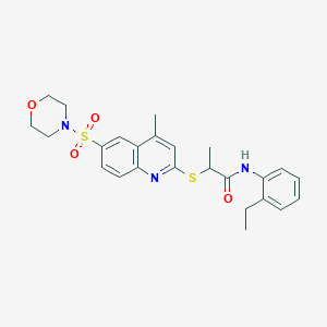 molecular formula C25H29N3O4S2 B14971316 N-(2-Ethylphenyl)-2-{[4-methyl-6-(morpholine-4-sulfonyl)quinolin-2-YL]sulfanyl}propanamide 