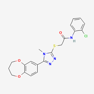 molecular formula C20H19ClN4O3S B14971323 N-(2-chlorophenyl)-2-{[5-(3,4-dihydro-2H-1,5-benzodioxepin-7-yl)-4-methyl-4H-1,2,4-triazol-3-yl]sulfanyl}acetamide 