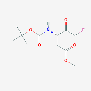 molecular formula C11H18FNO5 B149714 Pentanoic acid, 3-[[(1,1-dimethylethoxy)carbonyl]amino]-5-fluoro-4-oxo-, methyl ester CAS No. 187389-53-3