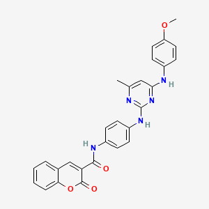molecular formula C28H23N5O4 B14971424 N-[4-({4-[(4-methoxyphenyl)amino]-6-methylpyrimidin-2-yl}amino)phenyl]-2-oxo-2H-chromene-3-carboxamide 