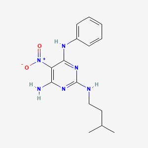molecular formula C15H20N6O2 B14971478 N~2~-(3-methylbutyl)-5-nitro-N~4~-phenylpyrimidine-2,4,6-triamine 