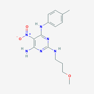 molecular formula C15H20N6O3 B14971588 N~2~-(3-methoxypropyl)-N~4~-(4-methylphenyl)-5-nitropyrimidine-2,4,6-triamine 