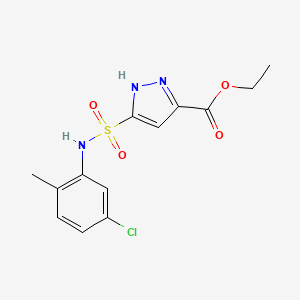 molecular formula C13H14ClN3O4S B14971602 ethyl 3-[(5-chloro-2-methylphenyl)sulfamoyl]-1H-pyrazole-5-carboxylate 