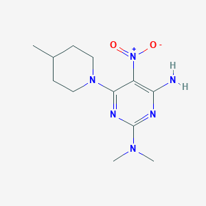 molecular formula C12H20N6O2 B14971609 N~2~,N~2~-dimethyl-6-(4-methylpiperidin-1-yl)-5-nitropyrimidine-2,4-diamine 