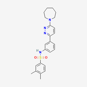 molecular formula C24H28N4O2S B14971638 N-(3-(6-(azepan-1-yl)pyridazin-3-yl)phenyl)-3,4-dimethylbenzenesulfonamide 
