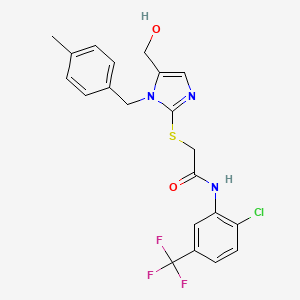 molecular formula C21H19ClF3N3O2S B14971695 N-[2-Chloro-5-(trifluoromethyl)phenyl]-2-[[5-(hydroxymethyl)-1-[(4-methylphenyl)methyl]-1H-imidazol-2-yl]thio]acetamide CAS No. 904818-65-1
