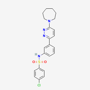 molecular formula C22H23ClN4O2S B14971696 N-(3-(6-(azepan-1-yl)pyridazin-3-yl)phenyl)-4-chlorobenzenesulfonamide 