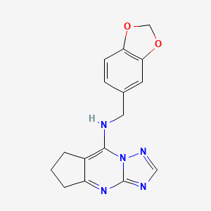 molecular formula C16H15N5O2 B14971706 N-(1,3-Benzodioxol-5-ylmethyl)-N-(6,7-dihydro-5H-cyclopenta[D][1,2,4]triazolo[1,5-A]pyrimidin-8-YL)amine CAS No. 626216-43-1