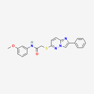 molecular formula C21H18N4O2S B14971713 N-(3-methoxyphenyl)-2-((2-phenylimidazo[1,2-b]pyridazin-6-yl)thio)acetamide 