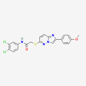 molecular formula C21H16Cl2N4O2S B14971757 N-(3,4-dichlorophenyl)-2-((2-(4-methoxyphenyl)imidazo[1,2-b]pyridazin-6-yl)thio)acetamide 
