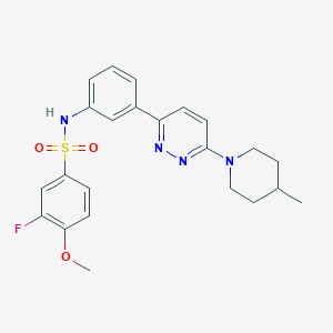 molecular formula C23H25FN4O3S B14971820 3-fluoro-4-methoxy-N-(3-(6-(4-methylpiperidin-1-yl)pyridazin-3-yl)phenyl)benzenesulfonamide 