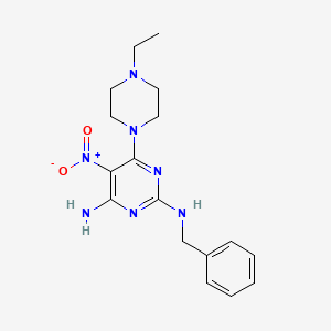 molecular formula C17H23N7O2 B14971839 N~2~-benzyl-6-(4-ethylpiperazin-1-yl)-5-nitropyrimidine-2,4-diamine 