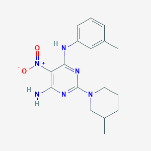 molecular formula C17H22N6O2 B14971851 N-(3-methylphenyl)-2-(3-methylpiperidin-1-yl)-5-nitropyrimidine-4,6-diamine 