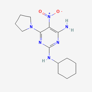 molecular formula C14H22N6O2 B14971965 N2-cyclohexyl-5-nitro-6-(pyrrolidin-1-yl)pyrimidine-2,4-diamine 