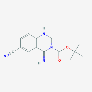 molecular formula C14H16N4O2 B1497201 tert-Butyl 4-amino-6-cyanoquinazoline-3(2H)-carboxylate CAS No. 1060795-16-5