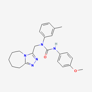 molecular formula C23H27N5O2 B14972018 3-(4-methoxyphenyl)-1-(3-methylphenyl)-1-(6,7,8,9-tetrahydro-5H-[1,2,4]triazolo[4,3-a]azepin-3-ylmethyl)urea 