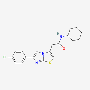 molecular formula C19H20ClN3OS B14972043 2-[6-(4-chlorophenyl)imidazo[2,1-b][1,3]thiazol-3-yl]-N-cyclohexylacetamide 