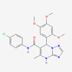 molecular formula C22H22ClN5O4 B14972053 N-(4-chlorophenyl)-5-methyl-7-(2,4,5-trimethoxyphenyl)-4,7-dihydro[1,2,4]triazolo[1,5-a]pyrimidine-6-carboxamide 