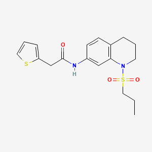 molecular formula C18H22N2O3S2 B14972057 N-(1-(propylsulfonyl)-1,2,3,4-tetrahydroquinolin-7-yl)-2-(thiophen-2-yl)acetamide 