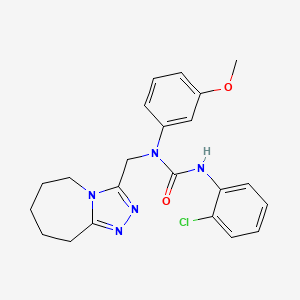molecular formula C22H24ClN5O2 B14972060 3-(2-chlorophenyl)-1-(3-methoxyphenyl)-1-(6,7,8,9-tetrahydro-5H-[1,2,4]triazolo[4,3-a]azepin-3-ylmethyl)urea 
