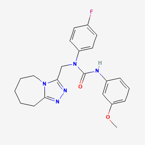 molecular formula C22H24FN5O2 B14972151 1-(4-fluorophenyl)-3-(3-methoxyphenyl)-1-(6,7,8,9-tetrahydro-5H-[1,2,4]triazolo[4,3-a]azepin-3-ylmethyl)urea 