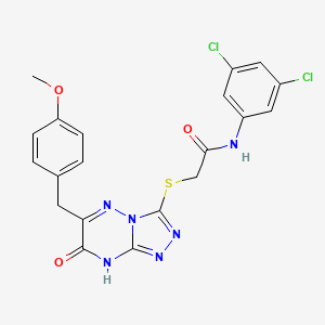 molecular formula C20H16Cl2N6O3S B14972193 N-(3,5-dichlorophenyl)-2-{[6-(4-methoxybenzyl)-7-oxo-7,8-dihydro[1,2,4]triazolo[4,3-b][1,2,4]triazin-3-yl]sulfanyl}acetamide 