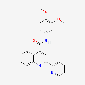 molecular formula C23H19N3O3 B14972203 N-(3,4-dimethoxyphenyl)-2-(pyridin-2-yl)quinoline-4-carboxamide 