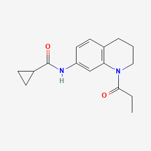molecular formula C16H20N2O2 B14972224 N-(1-propionyl-1,2,3,4-tetrahydroquinolin-7-yl)cyclopropanecarboxamide 