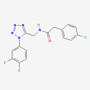 molecular formula C16H12ClF2N5O B14972231 2-(4-chlorophenyl)-N-((1-(3,4-difluorophenyl)-1H-tetrazol-5-yl)methyl)acetamide 