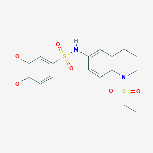 molecular formula C19H24N2O6S2 B14972289 N-(1-(ethylsulfonyl)-1,2,3,4-tetrahydroquinolin-6-yl)-3,4-dimethoxybenzenesulfonamide 