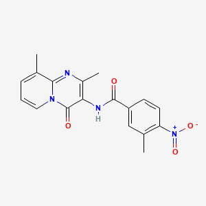 molecular formula C18H16N4O4 B14972309 N-{2,9-Dimethyl-4-oxo-4H-pyrido[1,2-A]pyrimidin-3-YL}-3-methyl-4-nitrobenzamide 