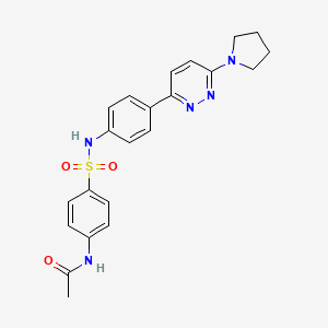 molecular formula C22H23N5O3S B14972329 N-(4-(N-(4-(6-(pyrrolidin-1-yl)pyridazin-3-yl)phenyl)sulfamoyl)phenyl)acetamide 