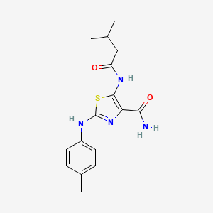 molecular formula C16H20N4O2S B14972348 5-[(3-Methylbutanoyl)amino]-2-[(4-methylphenyl)amino]-1,3-thiazole-4-carboxamide 