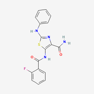 molecular formula C17H13FN4O2S B14972372 5-(2-Fluorobenzamido)-2-(phenylamino)thiazole-4-carboxamide 