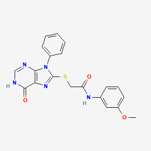 molecular formula C20H17N5O3S B14972393 N-(3-methoxyphenyl)-2-[(6-oxo-9-phenyl-6,9-dihydro-1H-purin-8-yl)sulfanyl]acetamide 