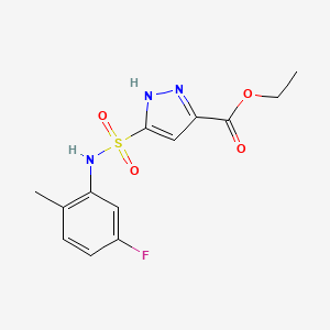 molecular formula C13H14FN3O4S B14972399 ethyl 3-[(5-fluoro-2-methylphenyl)sulfamoyl]-1H-pyrazole-5-carboxylate 