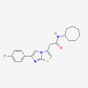 molecular formula C20H22FN3OS B14972424 N-cycloheptyl-2-(6-(4-fluorophenyl)imidazo[2,1-b]thiazol-3-yl)acetamide 