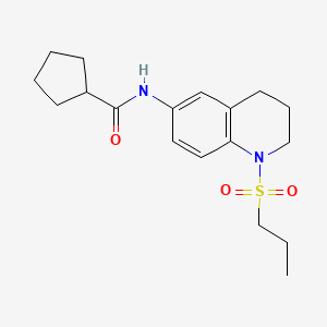 molecular formula C18H26N2O3S B14972487 N-(1-(propylsulfonyl)-1,2,3,4-tetrahydroquinolin-6-yl)cyclopentanecarboxamide 