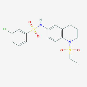 molecular formula C17H19ClN2O4S2 B14972518 3-chloro-N-(1-(ethylsulfonyl)-1,2,3,4-tetrahydroquinolin-6-yl)benzenesulfonamide 