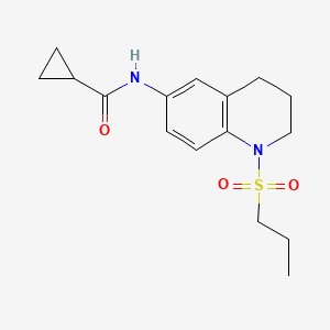 molecular formula C16H22N2O3S B14972532 N-(1-(propylsulfonyl)-1,2,3,4-tetrahydroquinolin-6-yl)cyclopropanecarboxamide 