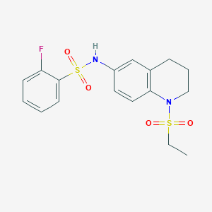 molecular formula C17H19FN2O4S2 B14972537 N-(1-(ethylsulfonyl)-1,2,3,4-tetrahydroquinolin-6-yl)-2-fluorobenzenesulfonamide 