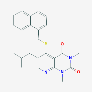 molecular formula C24H25N3O2S B14972560 6-isobutyl-1,3-dimethyl-5-((naphthalen-1-ylmethyl)thio)pyrido[2,3-d]pyrimidine-2,4(1H,3H)-dione 