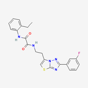 molecular formula C22H20FN5O2S B14972567 N1-(2-ethylphenyl)-N2-(2-(2-(3-fluorophenyl)thiazolo[3,2-b][1,2,4]triazol-6-yl)ethyl)oxalamide 