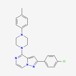 molecular formula C23H22ClN5 B14972646 1-[2-(4-Chlorophenyl)pyrazolo[1,5-a]pyrazin-4-yl]-4-(4-methylphenyl)piperazine 