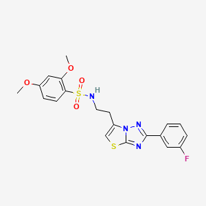 molecular formula C20H19FN4O4S2 B14972669 N-(2-(2-(3-fluorophenyl)thiazolo[3,2-b][1,2,4]triazol-6-yl)ethyl)-2,4-dimethoxybenzenesulfonamide 