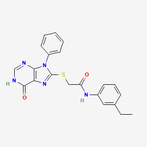 molecular formula C21H19N5O2S B14972699 N-(3-ethylphenyl)-2-[(6-oxo-9-phenyl-6,9-dihydro-1H-purin-8-yl)sulfanyl]acetamide 