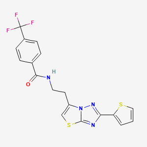 molecular formula C18H13F3N4OS2 B14972702 N-(2-(2-(thiophen-2-yl)thiazolo[3,2-b][1,2,4]triazol-6-yl)ethyl)-4-(trifluoromethyl)benzamide 