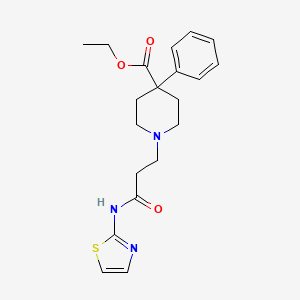 molecular formula C20H25N3O3S B14972726 Ethyl 1-[3-oxo-3-(1,3-thiazol-2-ylamino)propyl]-4-phenylpiperidine-4-carboxylate 