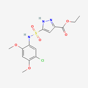 molecular formula C14H16ClN3O6S B14972739 ethyl 3-[(5-chloro-2,4-dimethoxyphenyl)sulfamoyl]-1H-pyrazole-5-carboxylate 